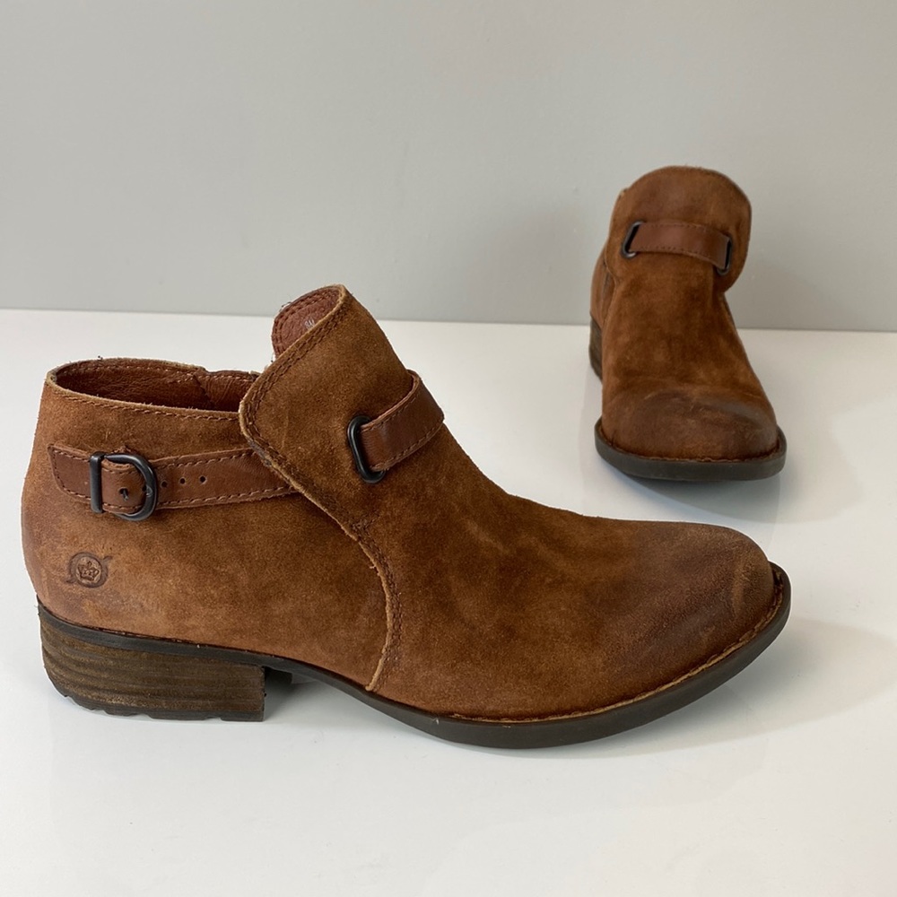 Born Kristina Rust/Brown Booties Size 8